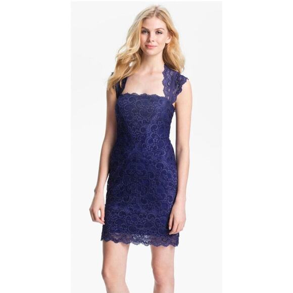 Nicole Miller Eva Lace Open-Back Cocktail Dress Size Large - Picture 1 of 9